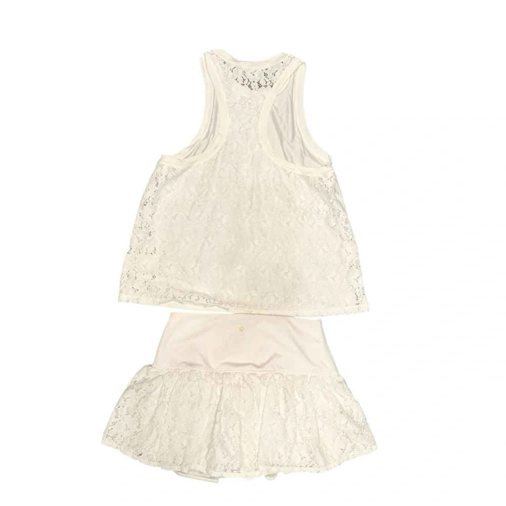 Kate Spade White Lace Skort & Tank Set Size Small Tennis Flirty Sporty Preppy